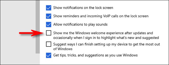 Cách tắt cửa sổ hướng dẫn sau khi cập nhật Windows 10