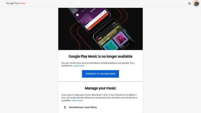 Google Play Music chính thức ngừng hoạt động