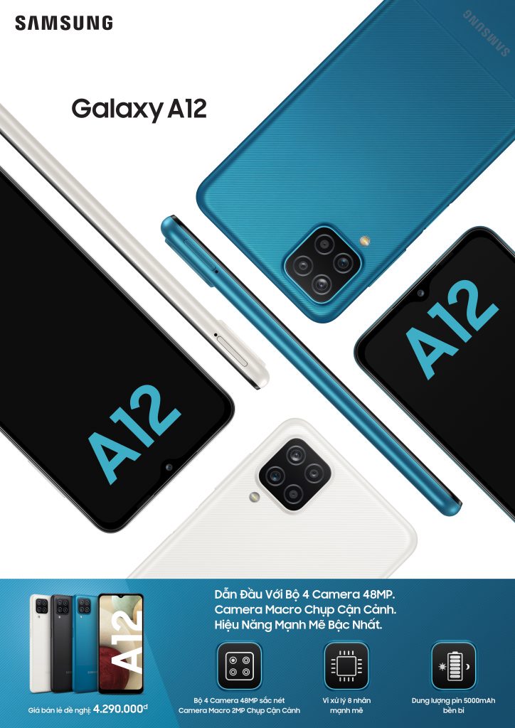 Samsung trình làng Galaxy A12 và A02s, giá dưới 5 triệu đồng