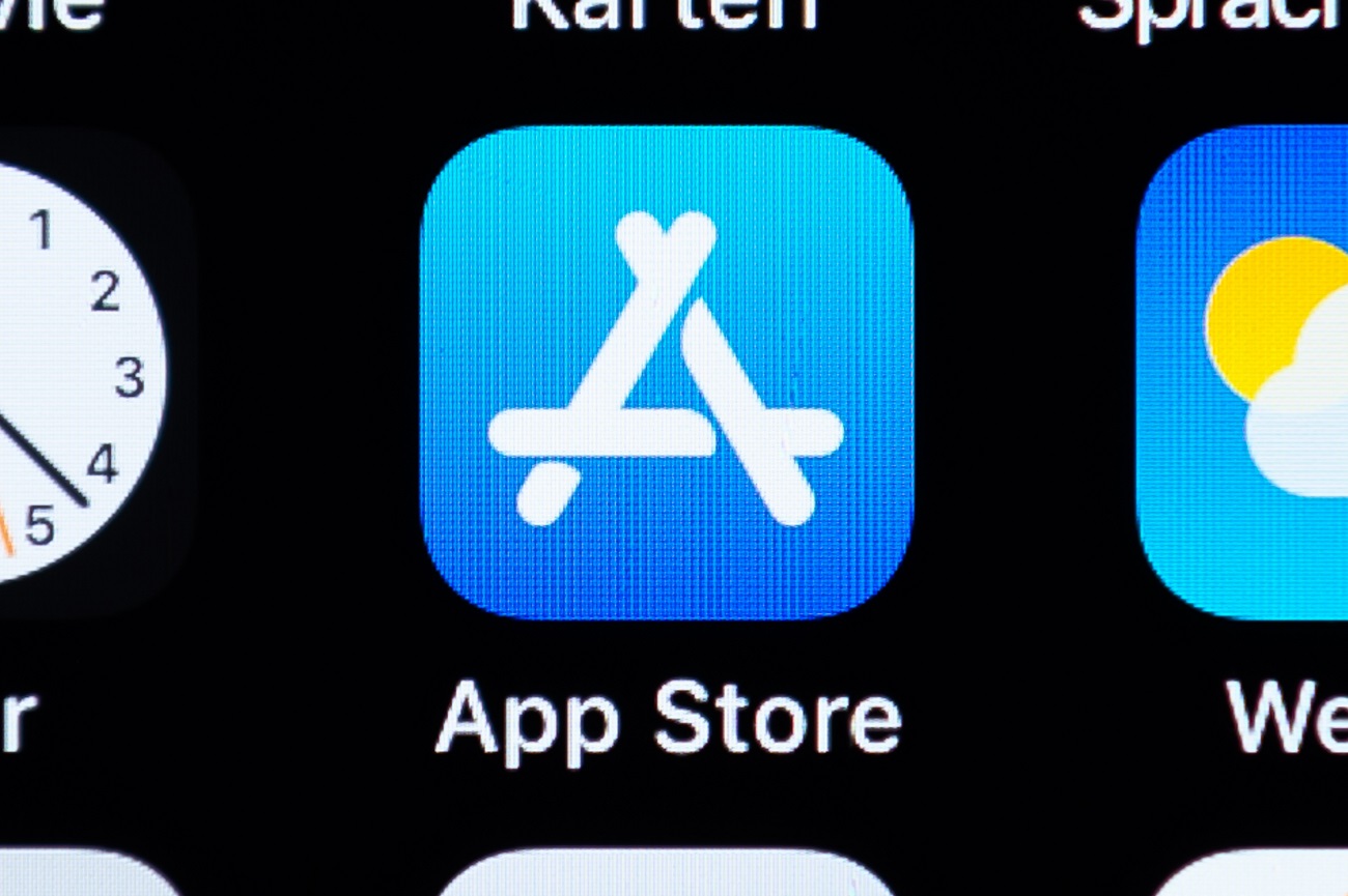 08 January 2019, Hessen, Rüsselsheim: ILLUSTRATION - The App Store (M) logo can be seen on the screen of an iPhone. Photo: Silas Stein/dpa (Photo by Silas Stein/picture alliance via Getty Images)