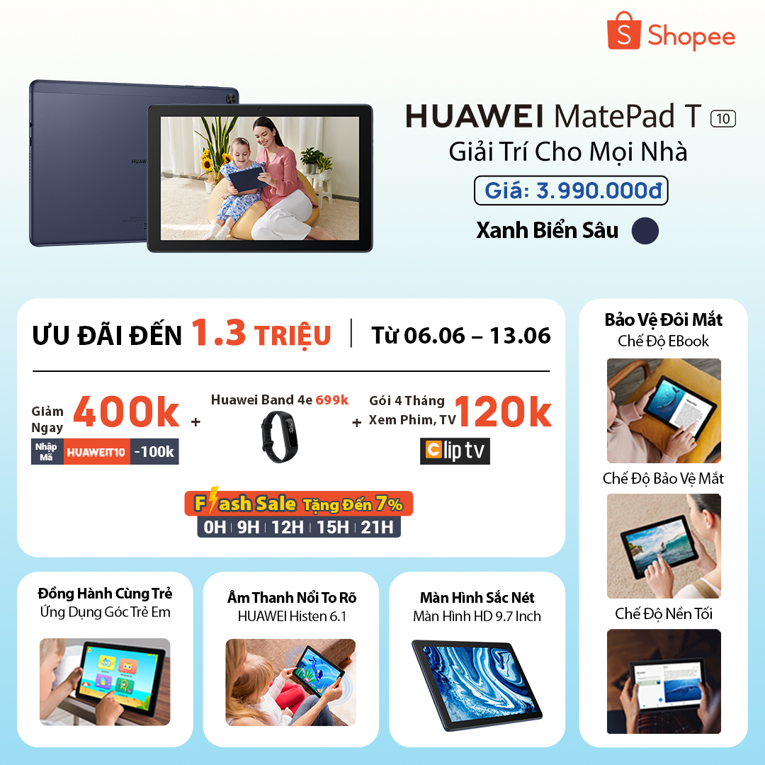 HUAWEI MatePad T 10 đến tay người dùng Việt với ưu đãi khủng