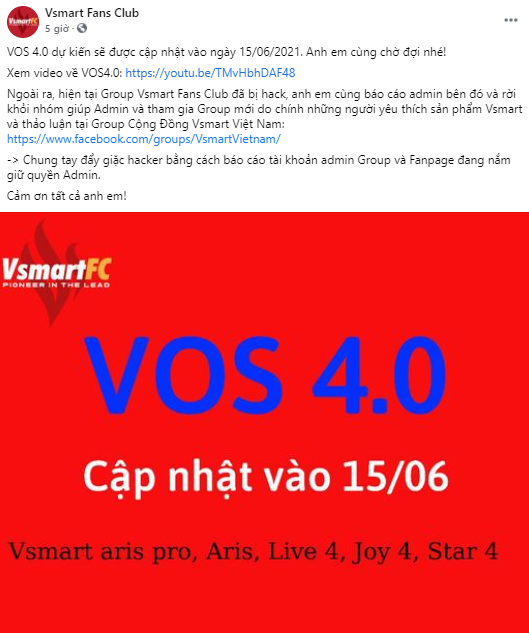Vsmart sẽ cập nhật VOS 4.0 vào giữa tháng 6