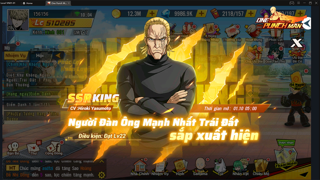 One Punch Man: The Strongest ra mắt anh hùng King