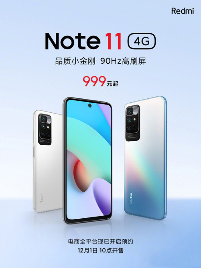 Redmi Note 11 4G ra mắt với ba camera 50 MP, pin 5.000 mAh