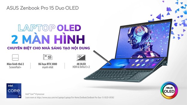 Zenbook Pro Duo 15 OLED ra mắt, hướng đến người dùng sáng tạo nội dung