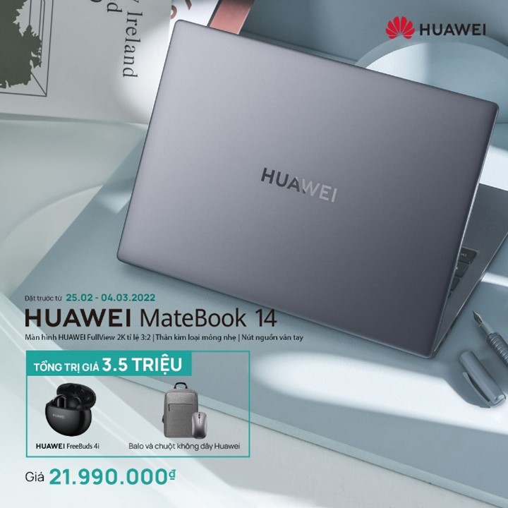 Huawei cho đặt trước MateBook 14 và MateBook D15 với nhiều ưu đãi hấp dẫn