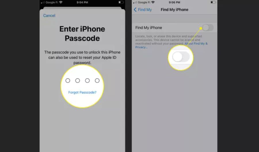 Cách tắt tính năng Find My iPhone khi muốn bán điện thoại