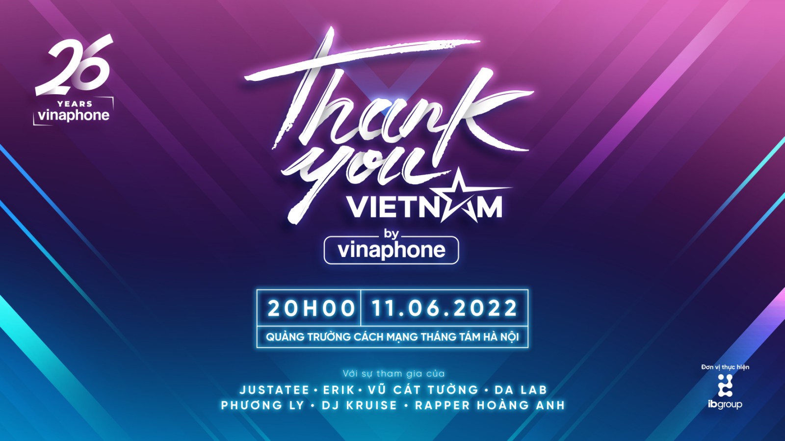 VinaPhone tổ chức Đại nhạc hội "Thank you, Vietnam"