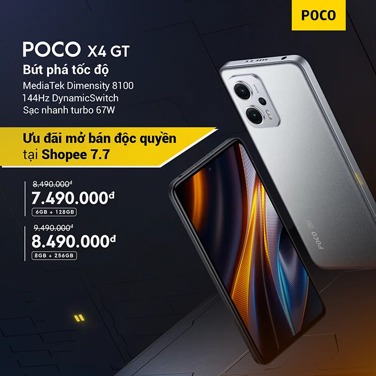 POCO ra mắt flagship POCO X4 GT cùng bộ vi xử lý mạnh mẽ