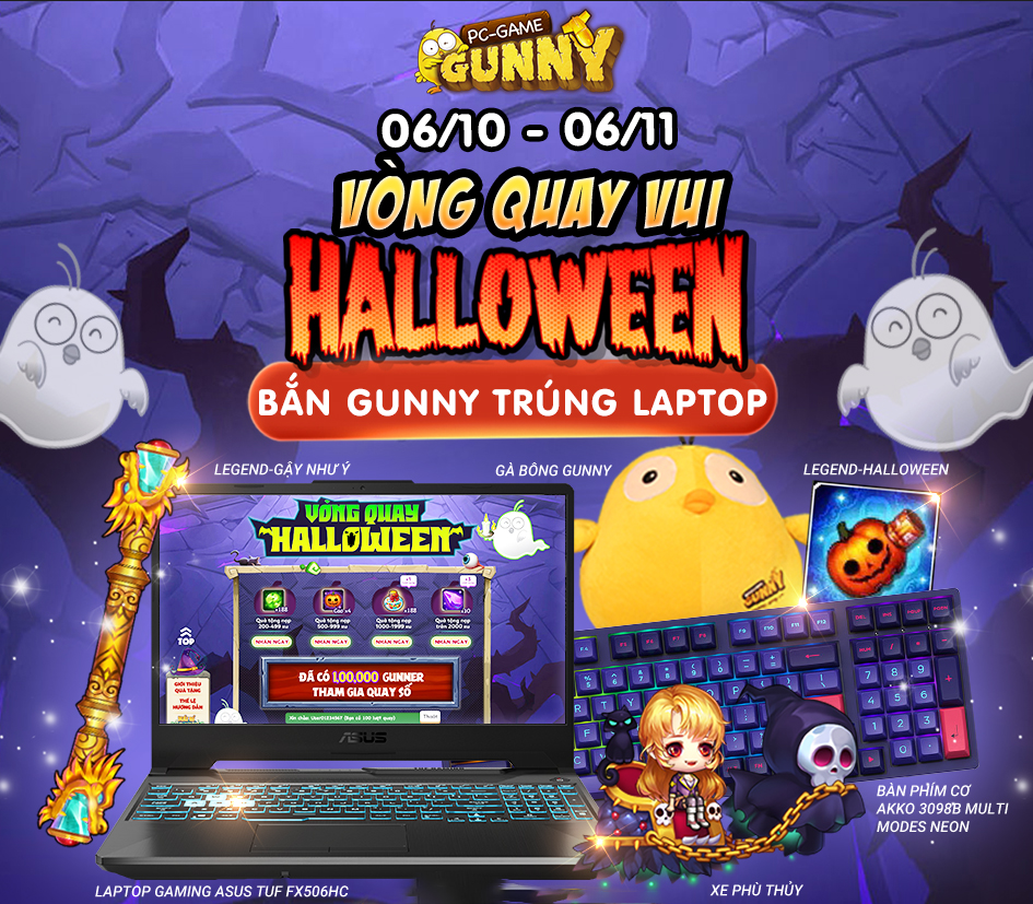 Gunny tung chuỗi sự kiện “Vui Halloween - Bắn Gunny trúng laptop”