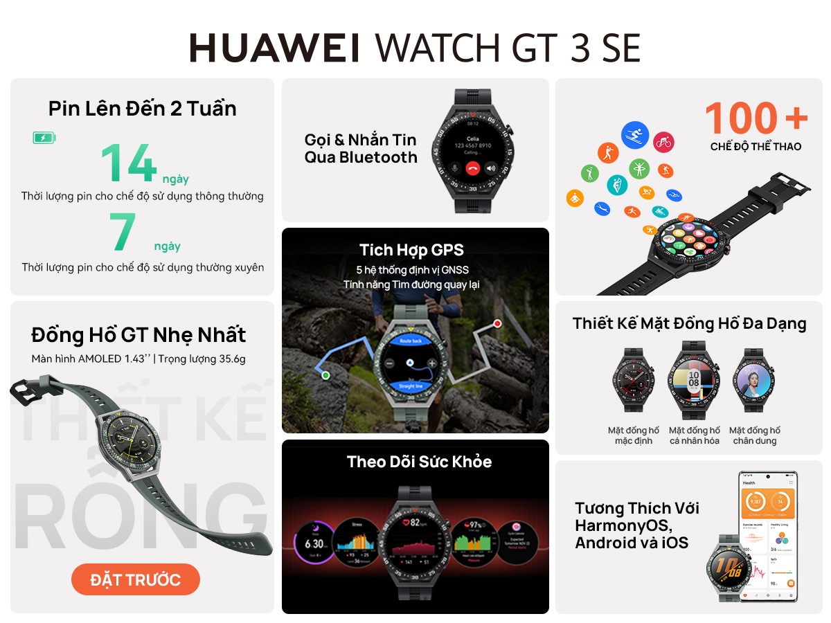 HUAWEI ra mắt Watch GT 3 SE, đồng hồ dòng GT nhẹ nhất với mức giá phổ thông