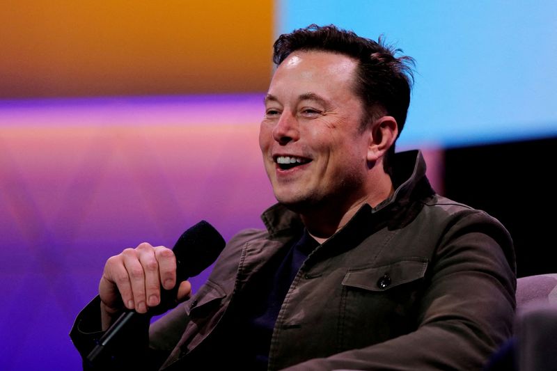 FILE PHOTO: SpaceX owner and Tesla CEO Elon Musk speaks during a conversation with game designer Todd Howard (not pictured) at the E3 gaming convention in Los Angeles, California, June 13, 2019.  REUTERS/Mike Blake