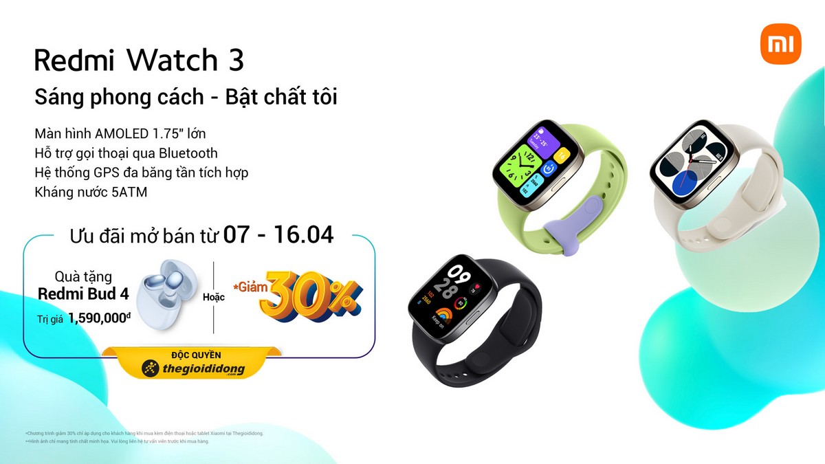 Xiaomi Redmi Watch 3 ra mắt với nhiều cải tiến