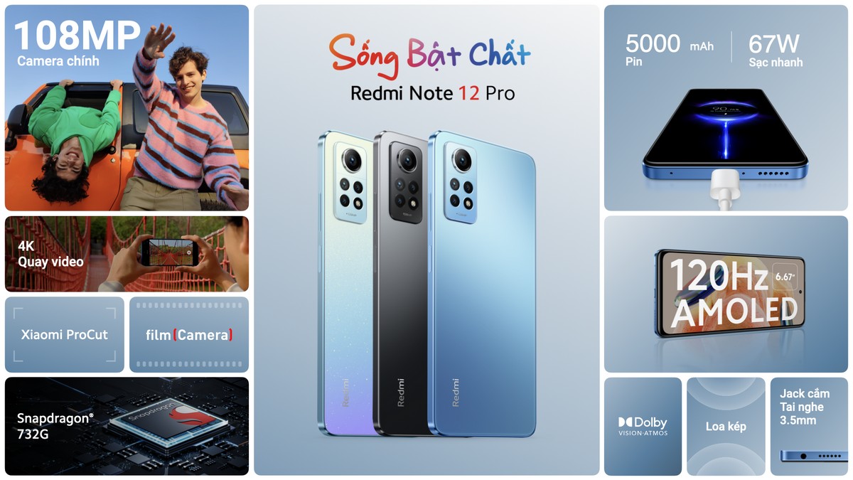 Redmi Note 12S và Redmi Note 12 Pro ra mắt tại Việt Nam