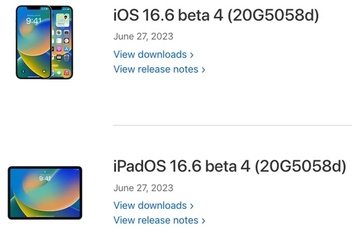 cài đặt iOS 16.6 Beta 4 