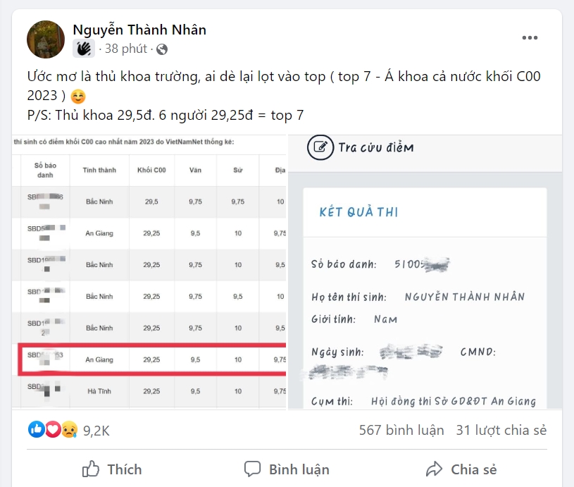 Gen Z đua nhau "Flex điểm thi tốt nghiệp THPT 2023"