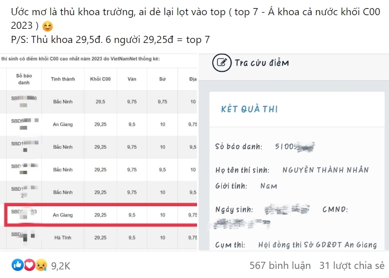 Gen Z đua nhau "Flex điểm thi tốt nghiệp THPT 2023"