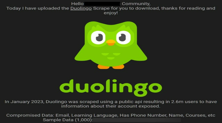 2,6 triệu người dùng DuoLingo bị lộ thông tin