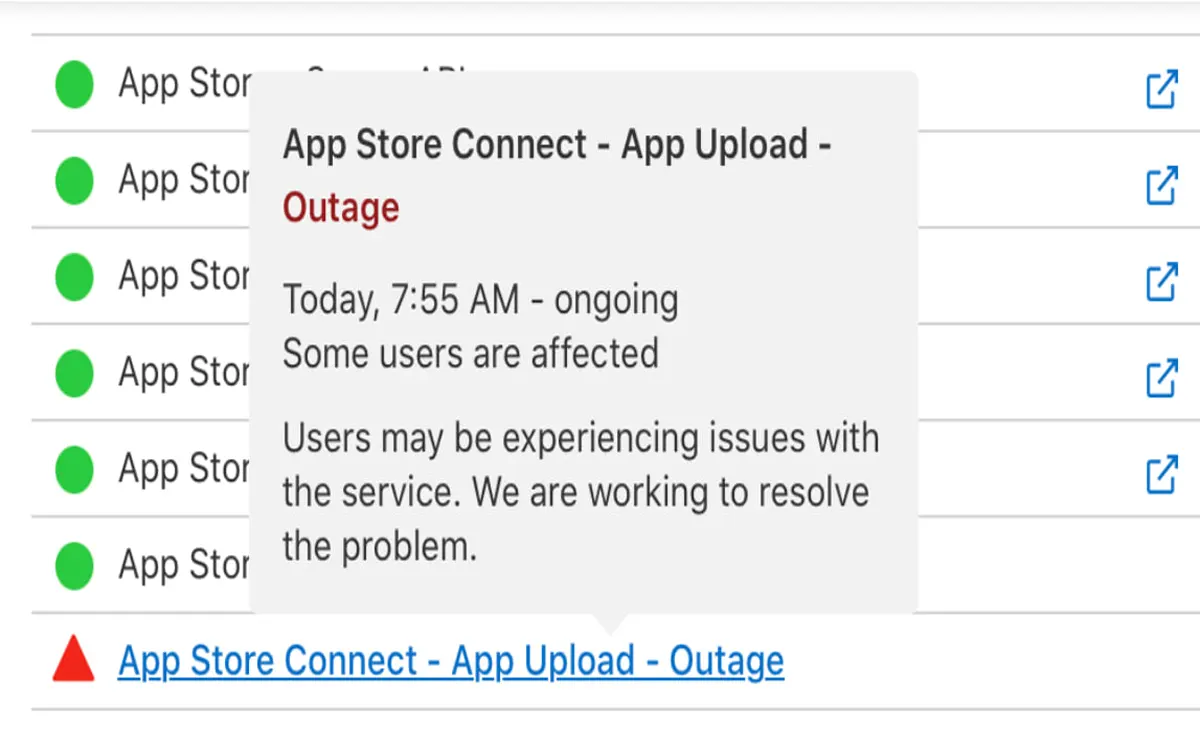 App Store Connect và Xcode Cloud gặp sự cố ngừng hoạt động