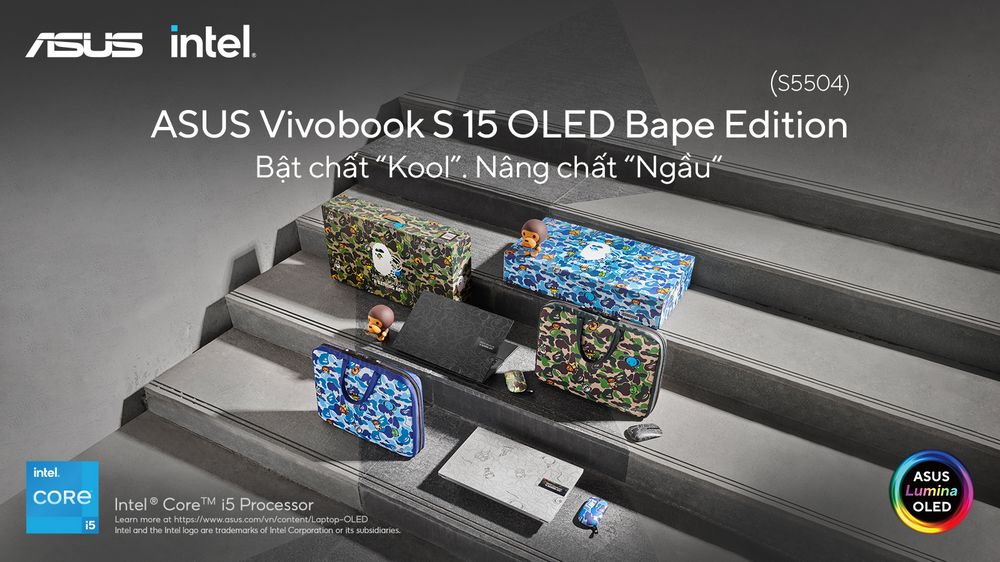 ASUS Vivobook S 15 OLED BAPE® Edition: Sản phẩm đánh dấu hợp tác với thương hiệu thời trang streetwear nổi tiếng