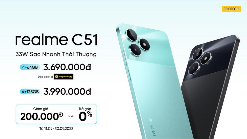 realme C51 ra mắt: Giá rẻ, thiết kế bắt mắt