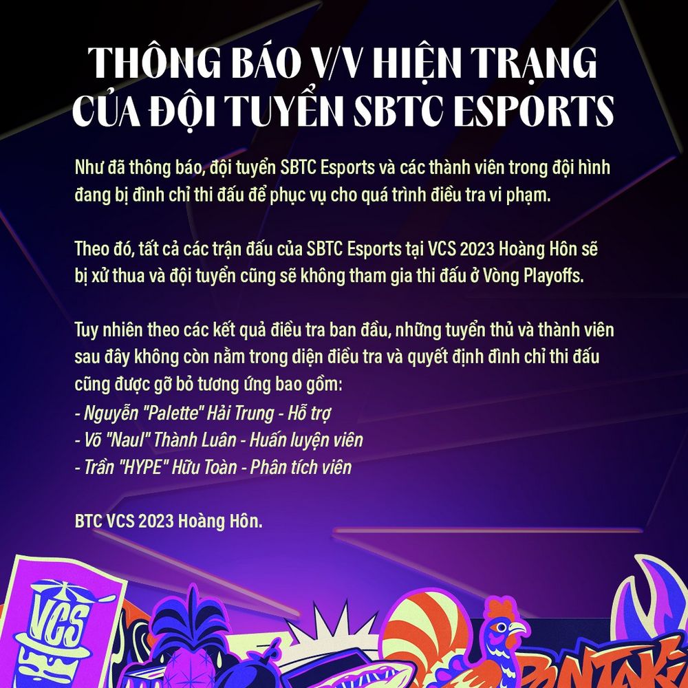 Palette "trong sạch", SBTC Esports "cook" khỏi VCS Hoàng Hôn 2023!