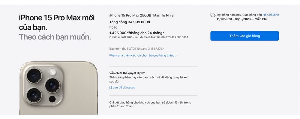Apple Store Online mở cọc iPhone 15 Pro Max: "Giá bán thì cao, giao máy thì trễ" so với Đại lý Ủy quyền?