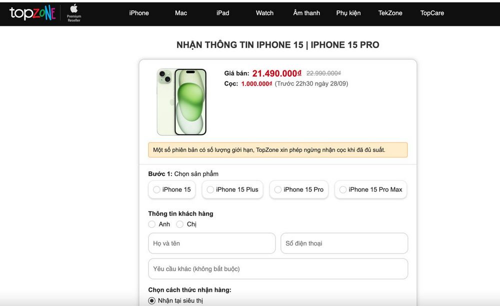 Apple Store Online mở cọc iPhone 15 Pro Max: "Giá bán thì cao, giao máy thì trễ" so với Đại lý Ủy quyền?