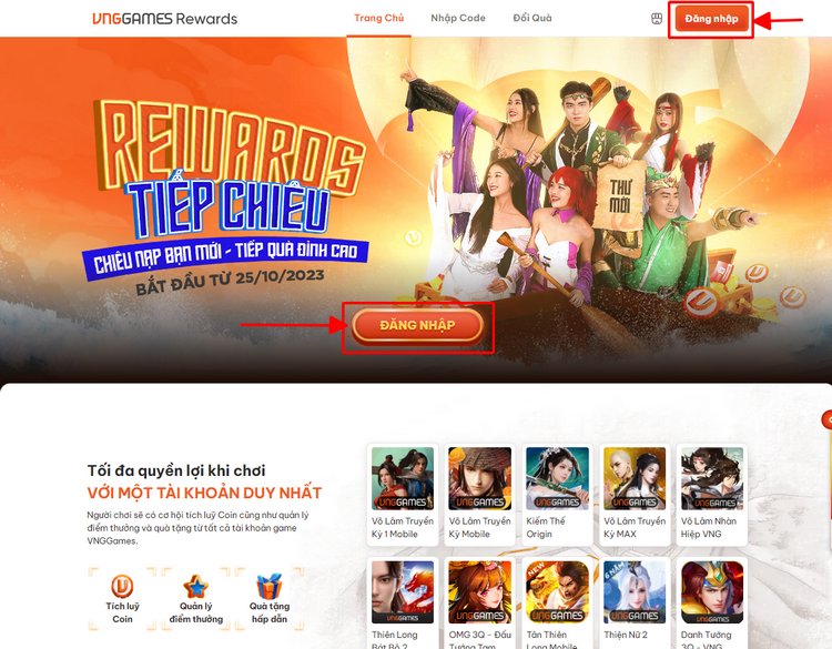 VNGGames Rewards tặng code Võ Lâm Truyền Kỳ Mobile miễn phí
