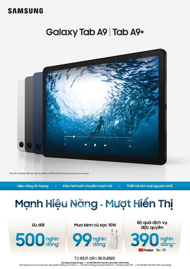 Samsung Galaxy Tab A9 series ra mắt: Mang đến trải nghiệm giải trí đỉnh cao
