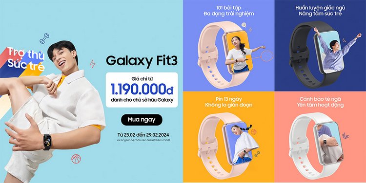 Samsung ra mắt "trợ thủ sức trẻ" Galaxy Fit3