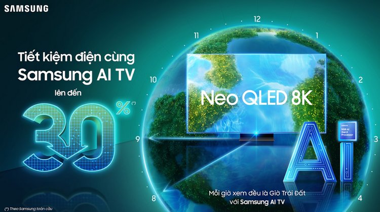 Samsung AI TV tiết kiệm điện lên đến 30%