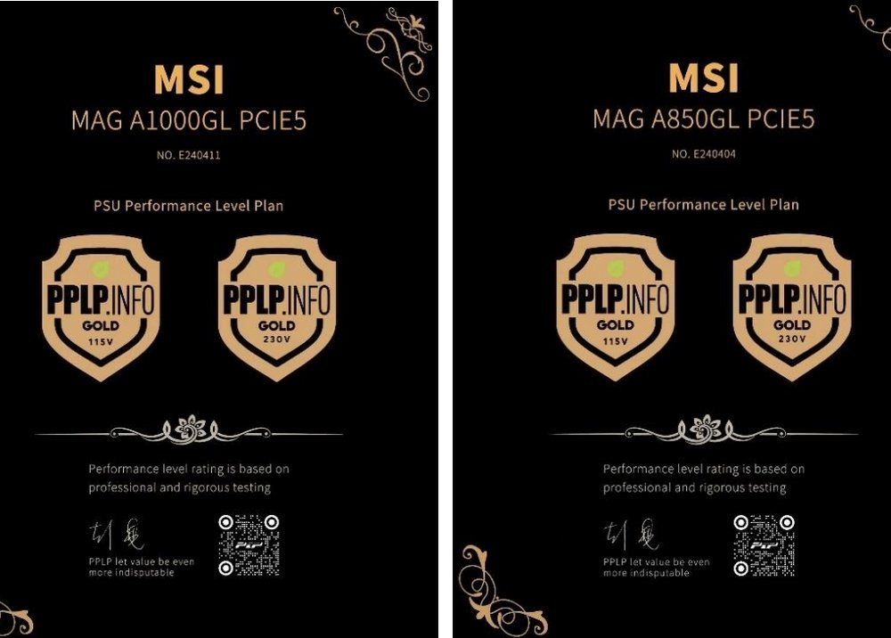 Hai bộ nguồn MSI đạt chứng nhận PPLP ATX 3.0 mới