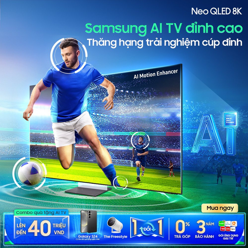 Tận hưởng EURO 2024 trên Samsung AI TV với ưu đãi lớn