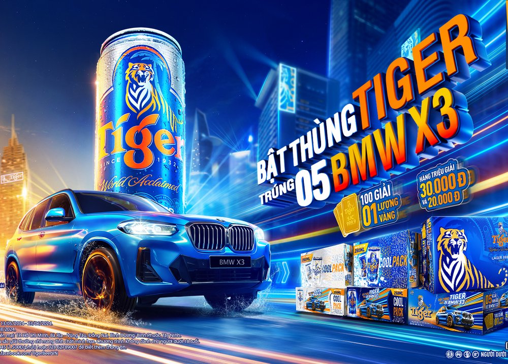 Trúng xe BMW X3 cùng Tiger Beer