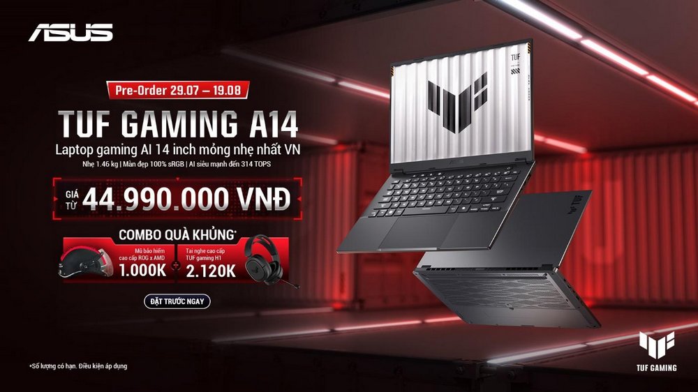 Mở đặt hàng ASUS TUF Gaming A14 tại Việt Nam