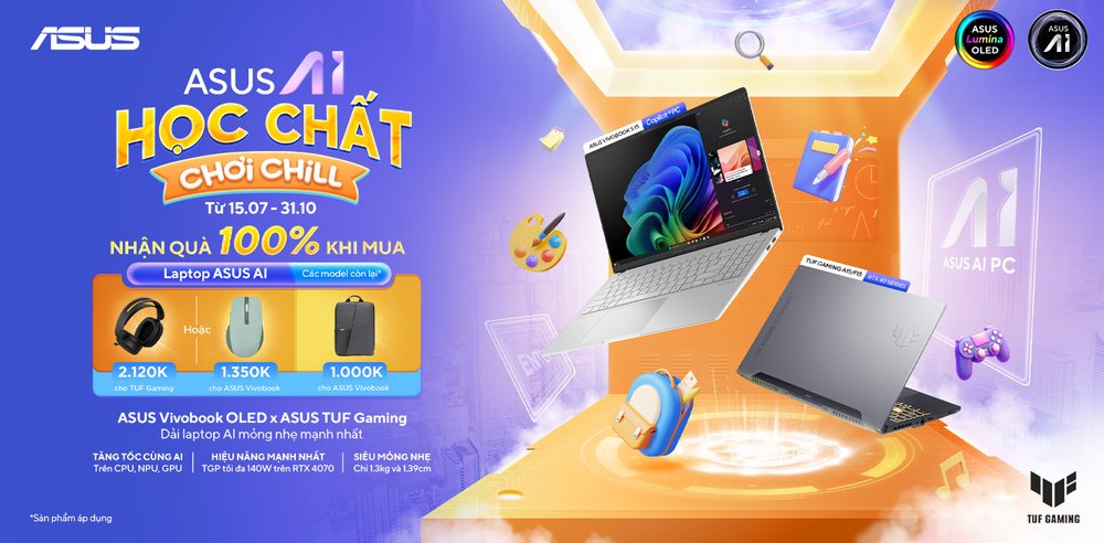 Tựu trường cùng ưu đãi “ASUS AI – Học Chất, Chơi Chill”