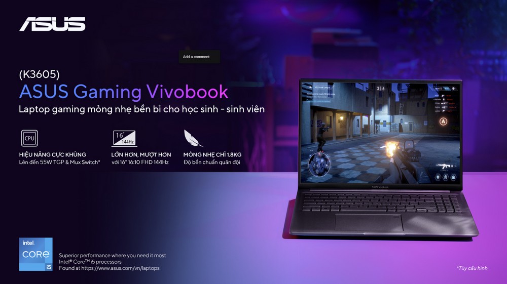 Laptop gaming mỏng nhẹ ASUS Gaming Vivobook ra mắt