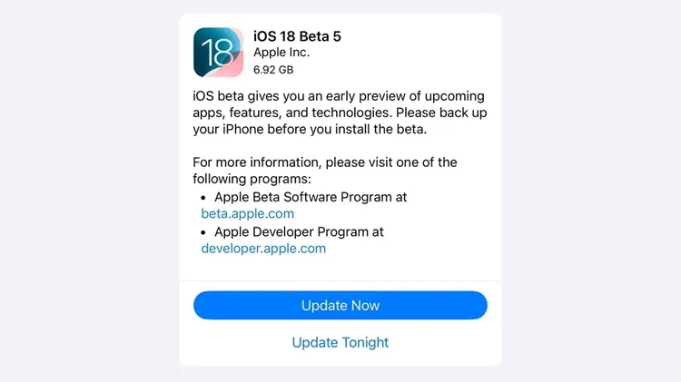 iOS 18 Beta 5 ra mắt: Nhiều nâng cấp mới