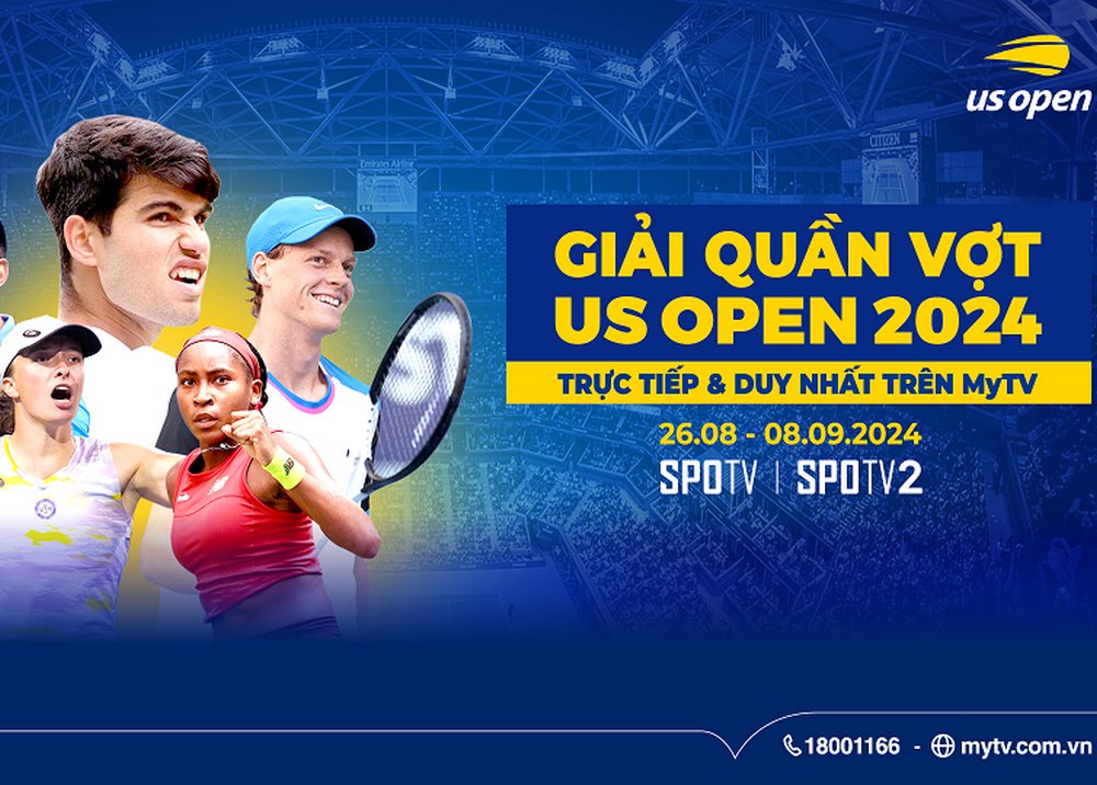 Giải quần vợt US Open 2024 phát trực tiếp và duy nhất trên MyTV