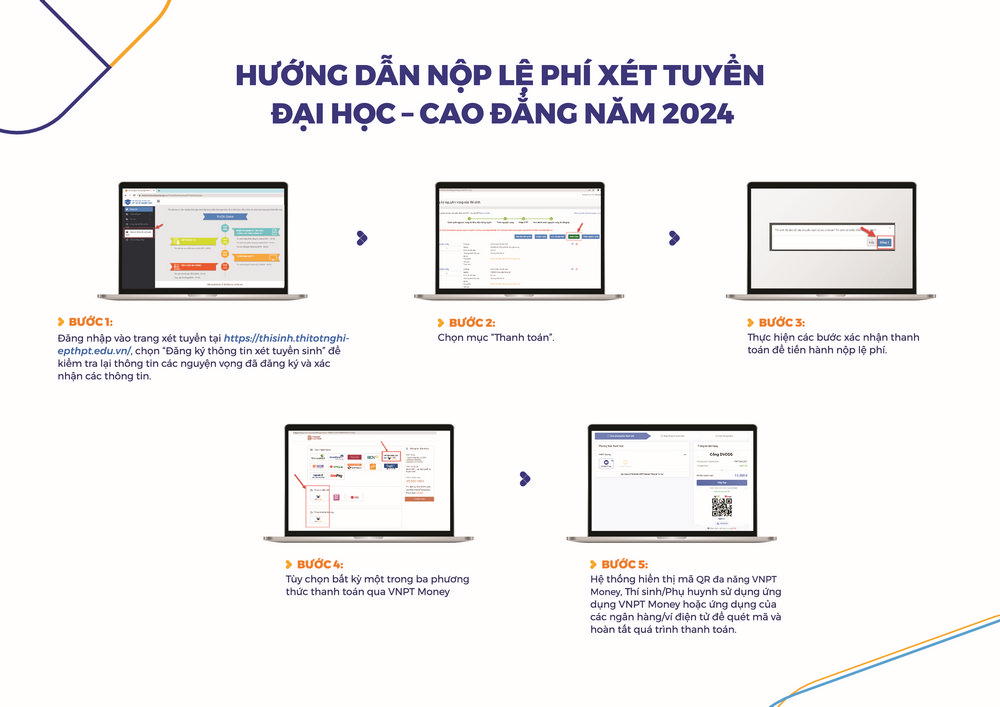 Nộp phí xét tuyển ĐH-CĐ đơn giản trên VNPT Money