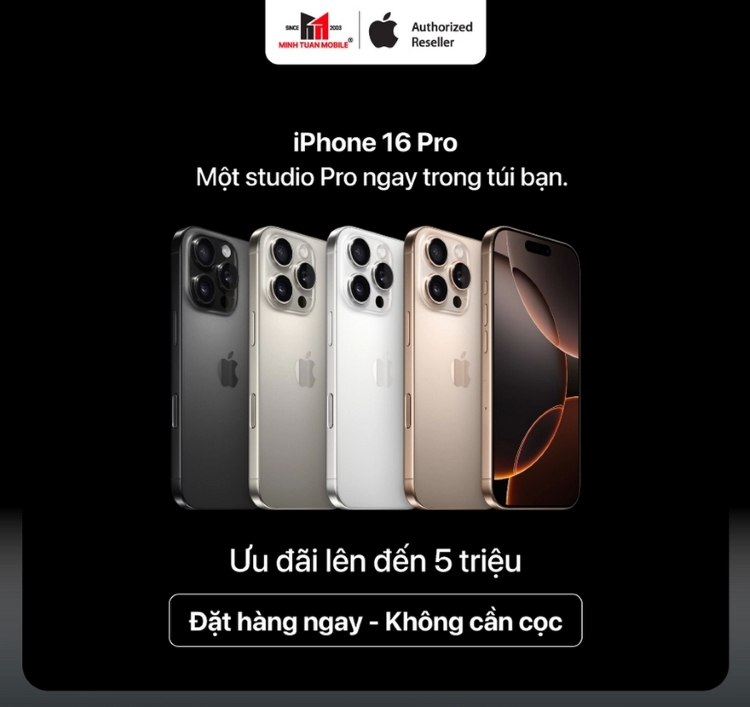 Nhận ưu đãi tới 5 triệu đồng khi đặt mua iPhone 16 Series VN/A