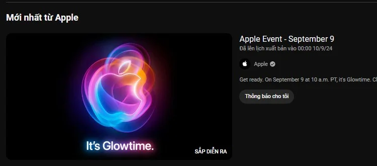 Cách xem sự kiện Apple It's Glowtime: Ra mắt iPhone 16