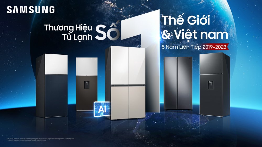 Samsung ra mắt tủ lạnh Side by Side tích hợp AI