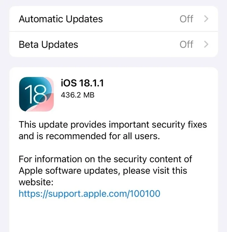 Người dùng có nên cập nhật iOS 18.1.1?