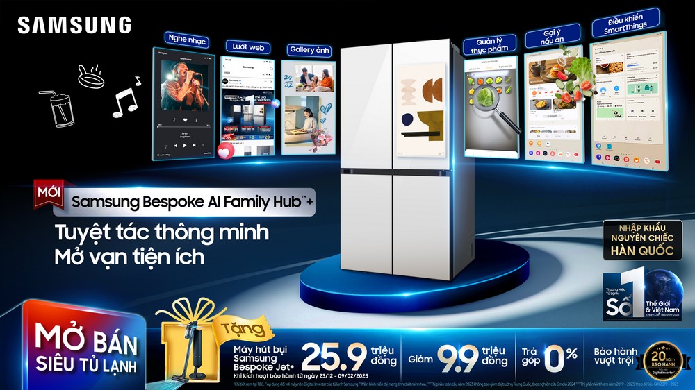 Samsung ra mắt siêu tủ lạnh Bespoke AI Family Hub+