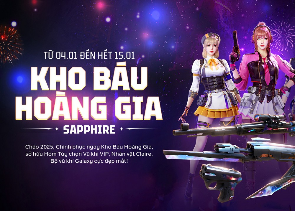 Nghênh đón người đẹp Claire với Kho Báu Hoàng Gia Sapphire Galaxy của Đột Kích