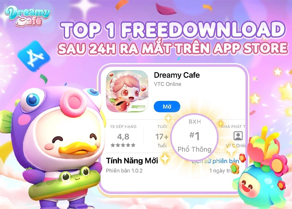 Dreamy Cafe chiếm lĩnh top đầu App Store ngay trong ngày ra mắt