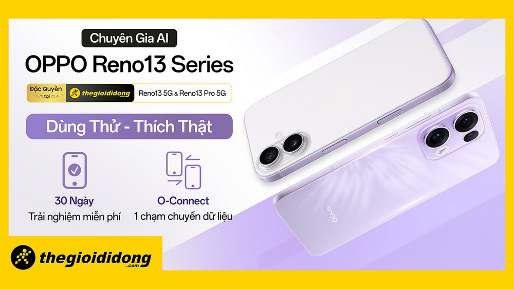 TGDĐ mời khách hàng dùng OPPO Reno13 Series miễn phí 30 ngày