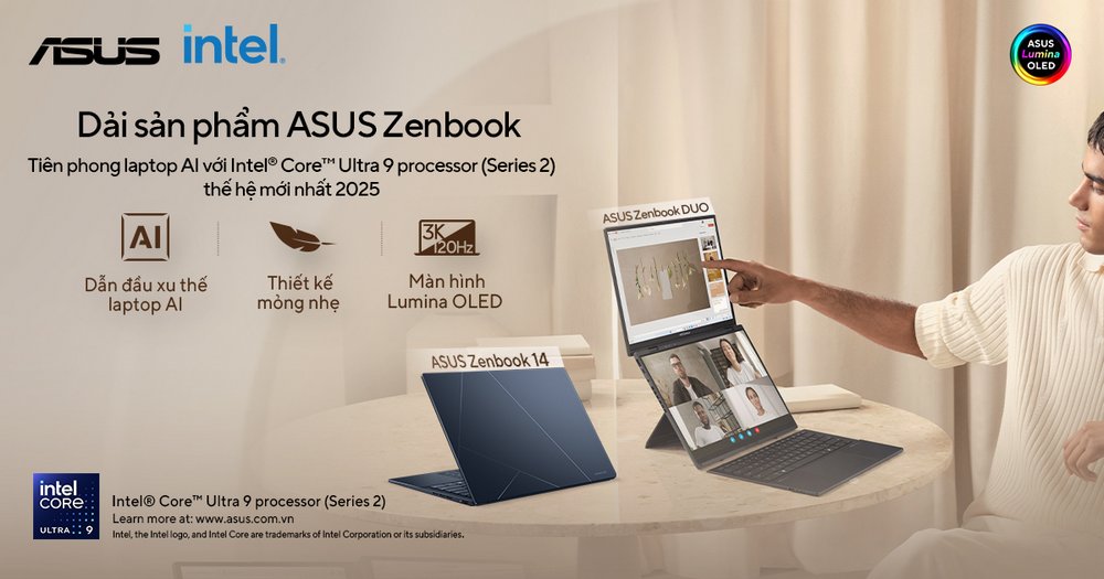 ASUS ra mắt laptop AI Intel Core Ultra (Series 2) 2025